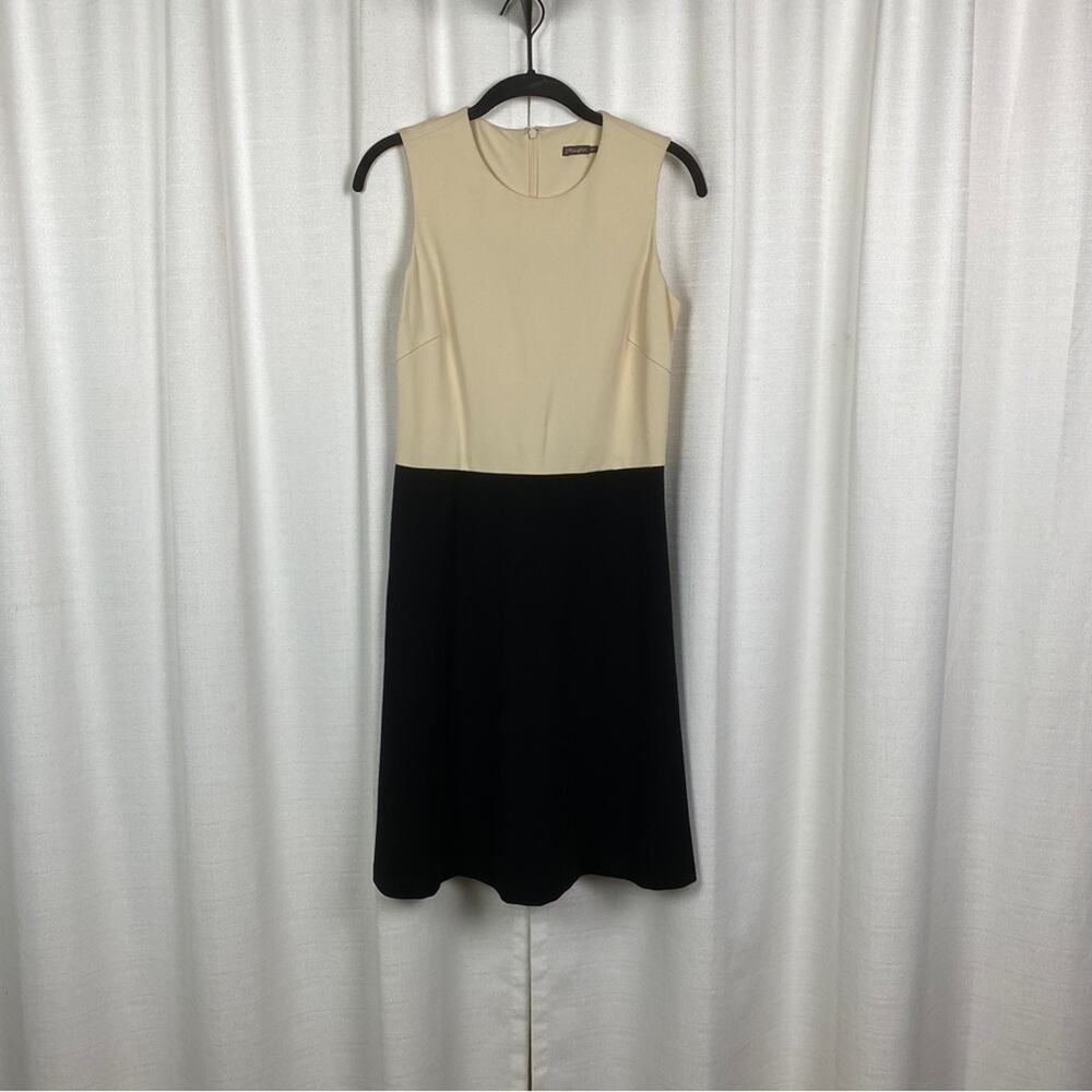J.McLaughlin Beige&Black Sleeveless Sheath Dress Sz.XS